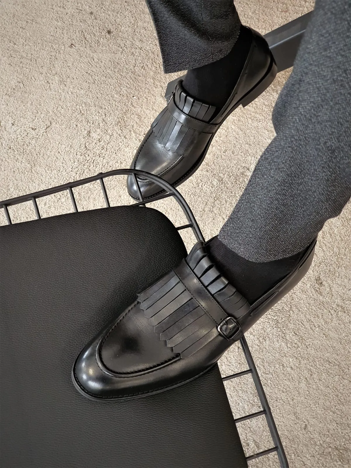 Buy Black Kilt Loafers by GentWith.com with Free Shipping