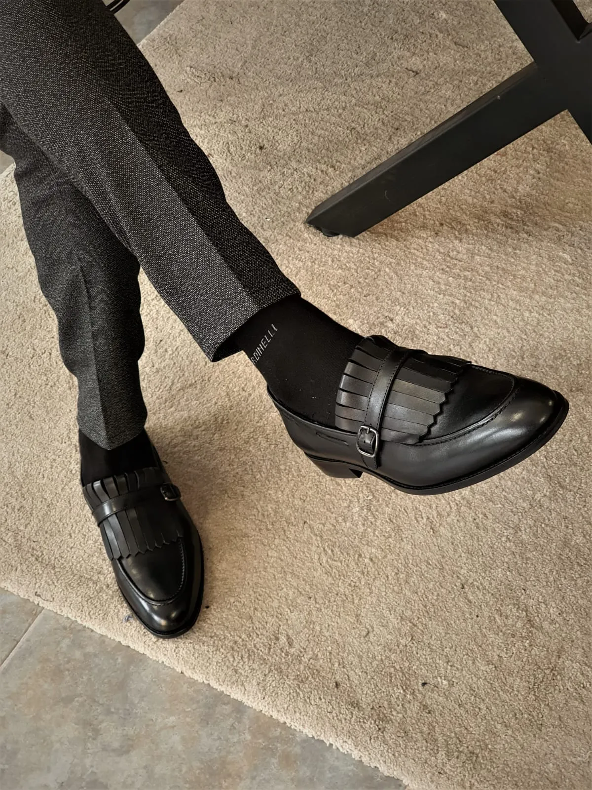Buy Black Kilt Loafers by GentWith.com with Free Shipping