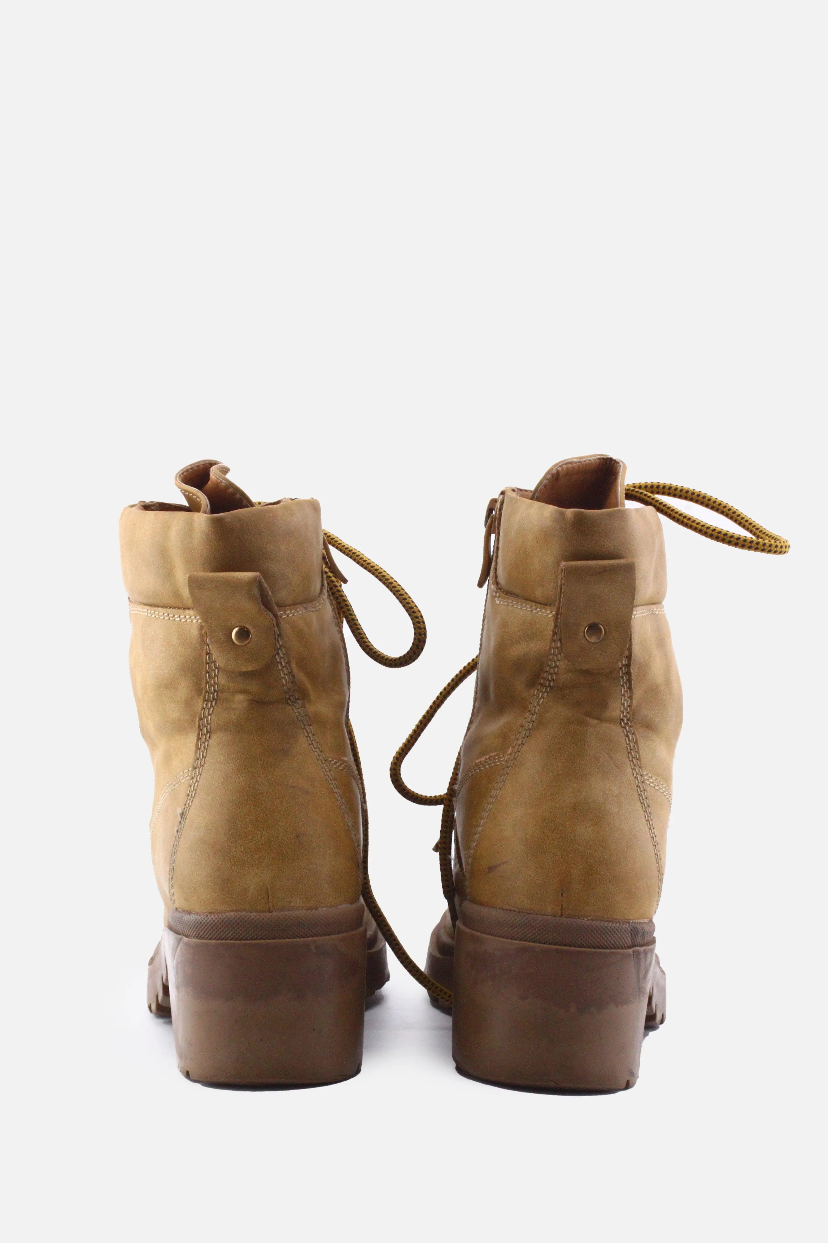 I Love DeeZee Zipper Laces Combat Ankle Boots | 100% Authentic Leather