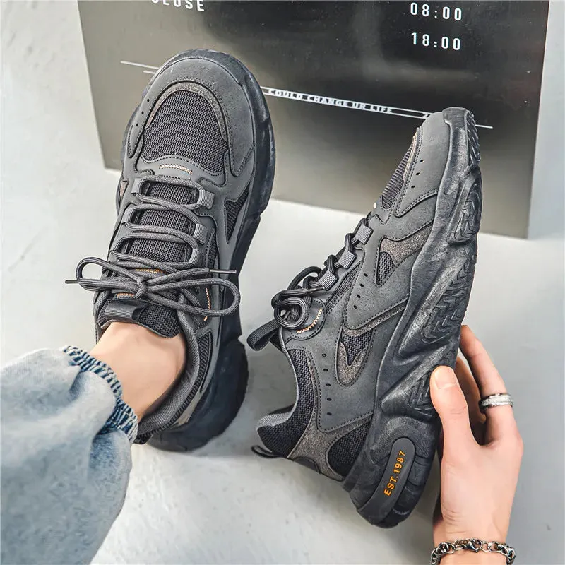 Men's Casual Shoes - Breathable, Thick-Soled Running Sneakers - TSS374