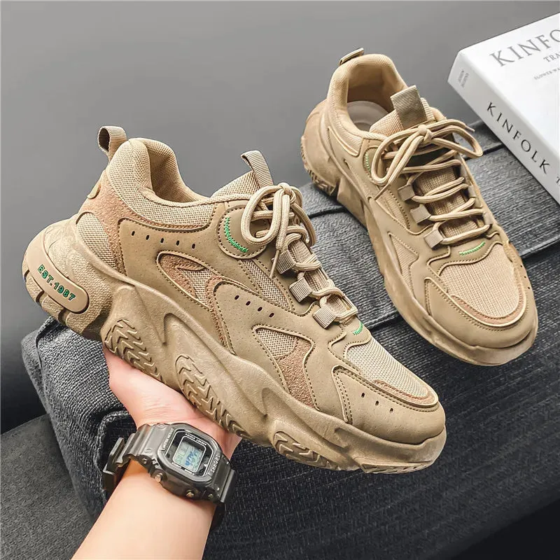 Men's Casual Shoes - Breathable, Thick-Soled Running Sneakers - TSS374