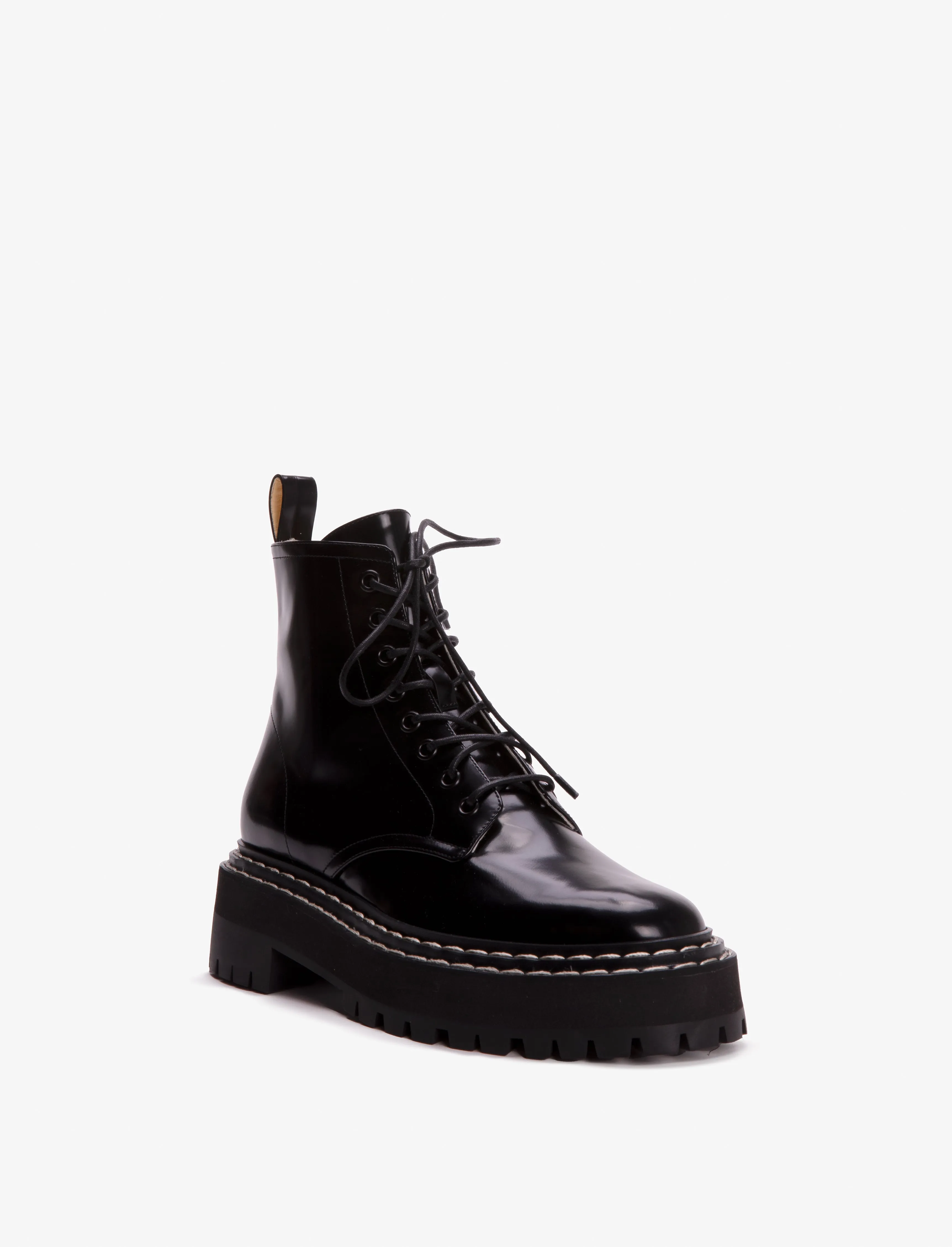 Proenza Schouler Lug Sole Lace Up Boots - Black